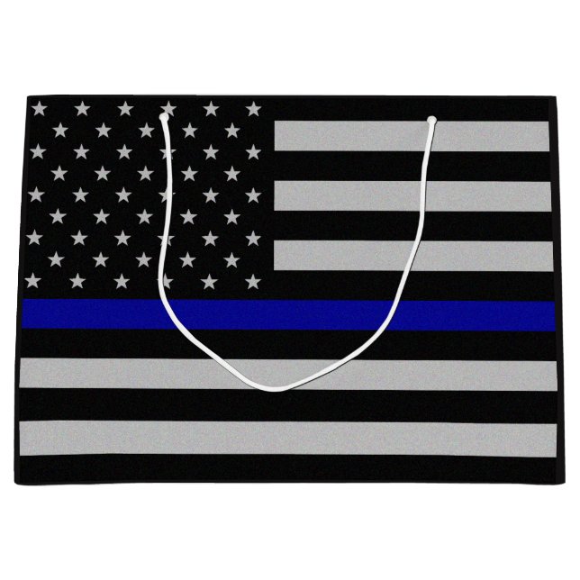Thin Blue Line Flag Large Gift Bag (Front)