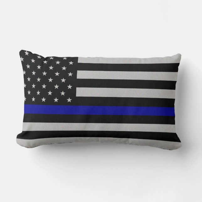 Thin Blue Line Flag Pillow (Front)