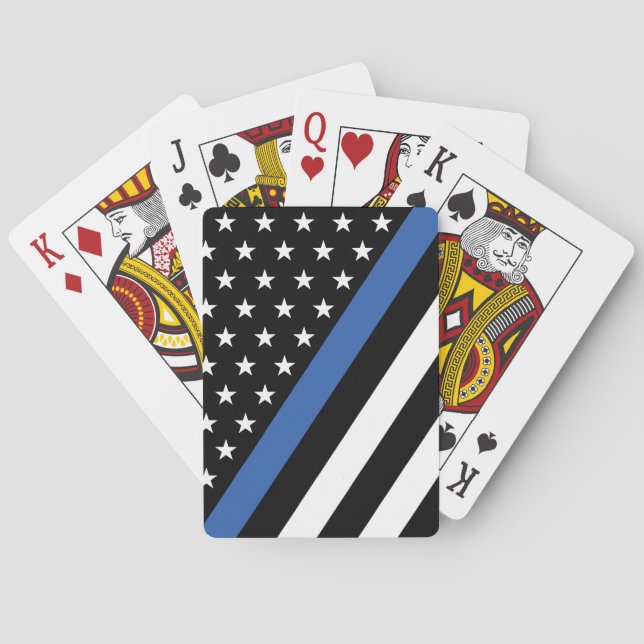 Thin Blue Line Flag  Playing Cards (Back)