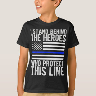 Thin Blue Line Flag - Police Hero Law Enforcement  T-Shirt