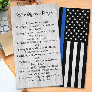 Thin Blue Line Flag Police Officer Prayer Bulk Business Card