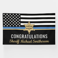 Thin Blue Line Flag Police Sheriff Retirement