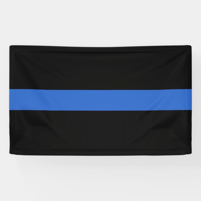 Thin Blue Line Flag police solidarity symbol usa a Banner (Horizontal)