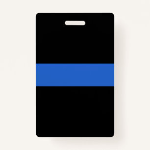 Thin Blue Line Flag police solidarity symbol usa a ID Badge