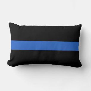 Thin Blue Line Flag police solidarity symbol usa a Lumbar Cushion