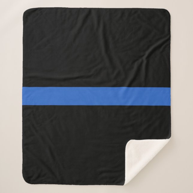 Thin Blue Line Flag police solidarity symbol usa a Sherpa Blanket (Front)
