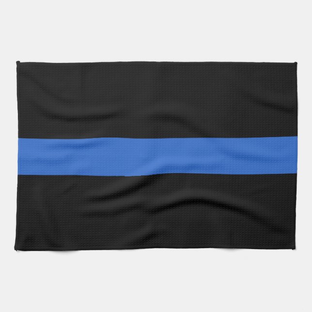 Thin Blue Line Flag police solidarity symbol usa a Tea Towel (Horizontal)