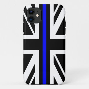 Thin Blue Line Flag united kingdom police cop symb Case-Mate iPhone Case