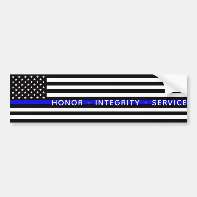 Thin Blue Line Flag (United States) Bumper Sticker (Front)
