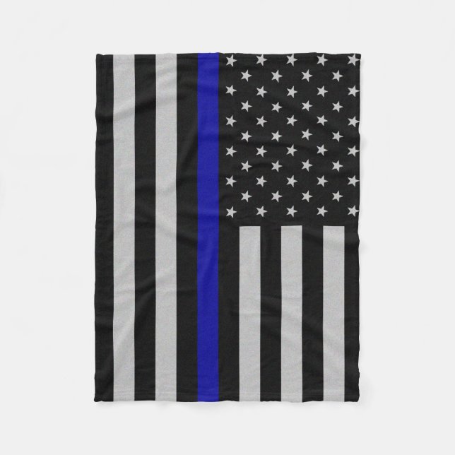 Thin Blue Line Fleece Blanket (Front)