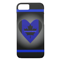 Thin Blue Line Glitter Heart Flag