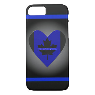 Thin Blue Line Glitter Heart Flag Case-Mate iPhone Case