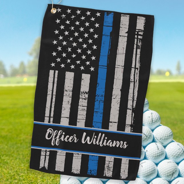 Thin Blue Line Golf - Police Officer USA American Golf Towel (Creator Uploaded)