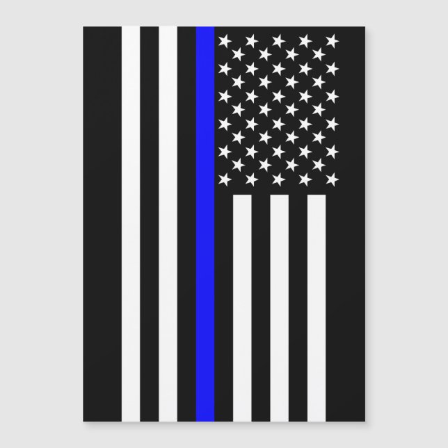 Thin Blue Line Graphic on a US Flag (Front)