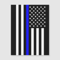 Thin Blue Line Graphic on a US Flag