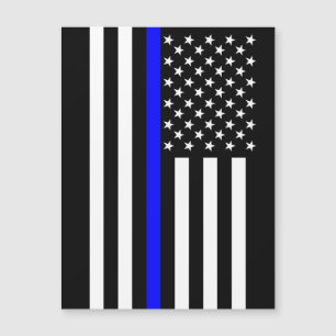 Thin Blue Line Graphic on a US Flag