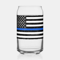 Thin Blue Line Grungy American Flag