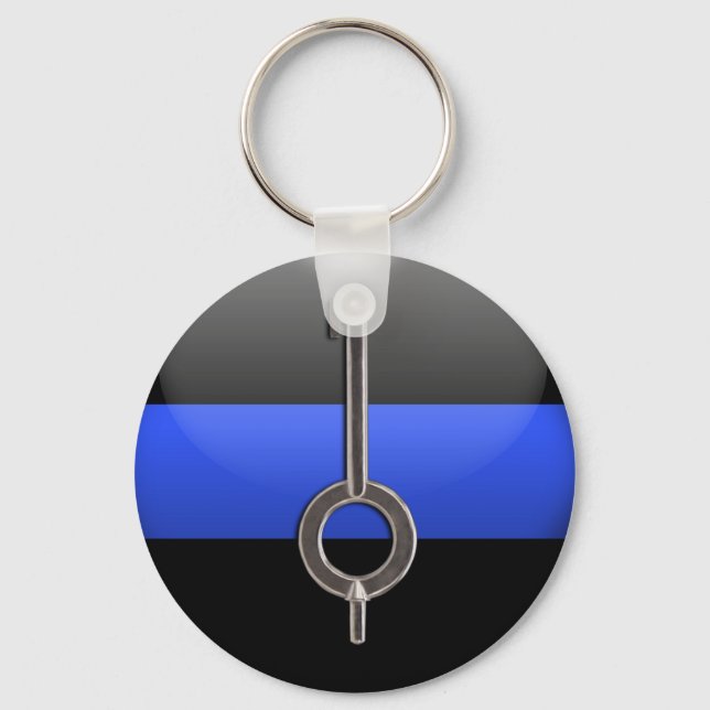 Thin Blue Line Handcuff Key Ring (Front)