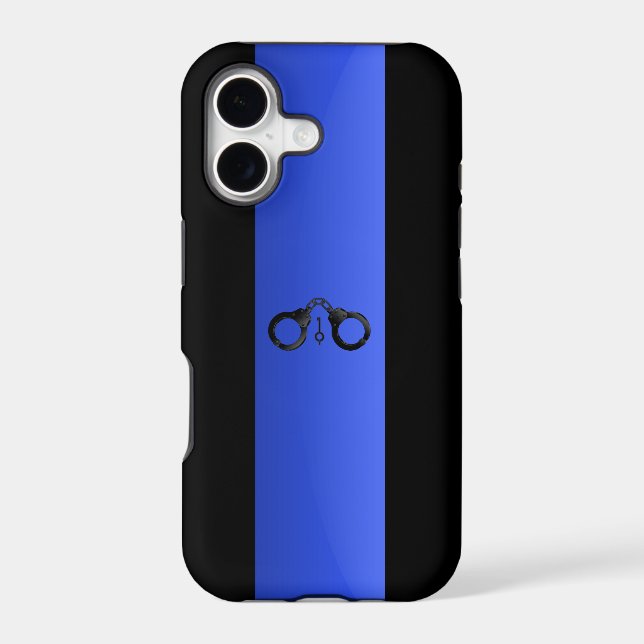 Thin Blue Line & Handcuffs Case-Mate iPhone Case (Back)