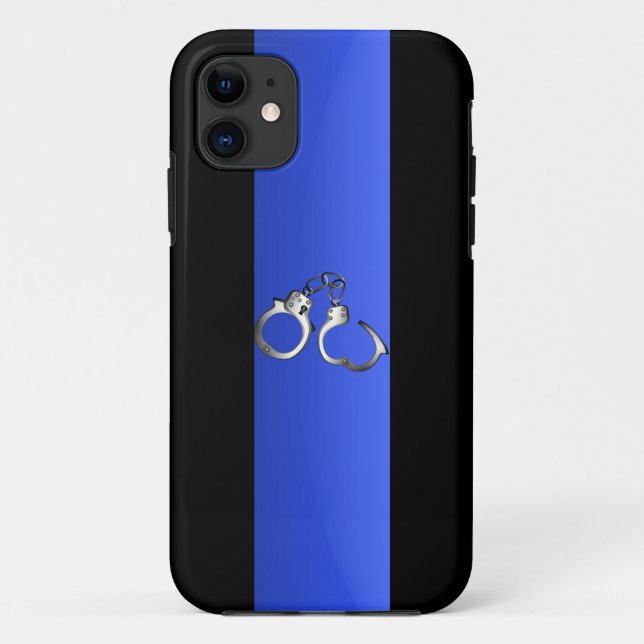 Thin Blue Line & Handcuffs Case-Mate iPhone Case (Back)