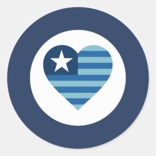 Thin Blue Line Heart Flag Sticker