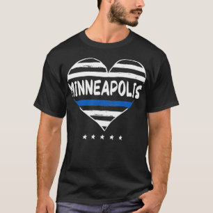Thin Blue Line Heart Minneapolis Police Officer Mi T-Shirt