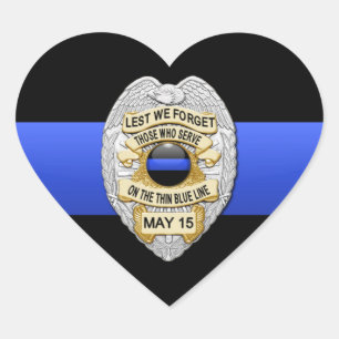 Thin Blue Line Heart Sticker