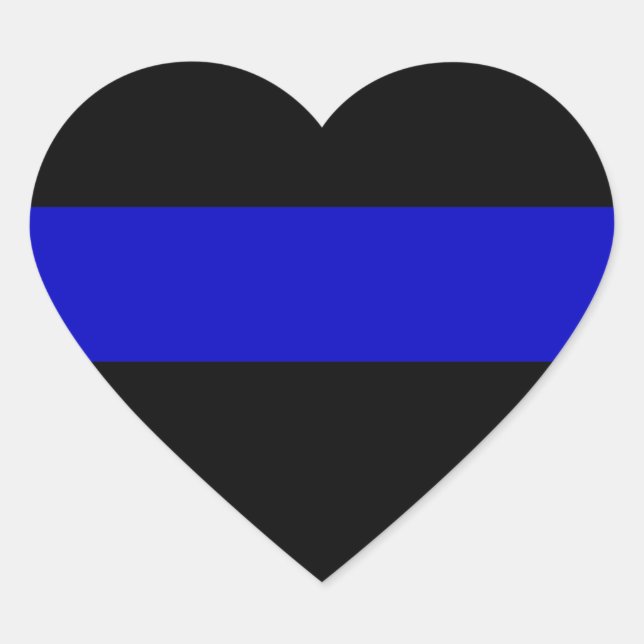 Thin Blue Line Heart Sticker (Front)