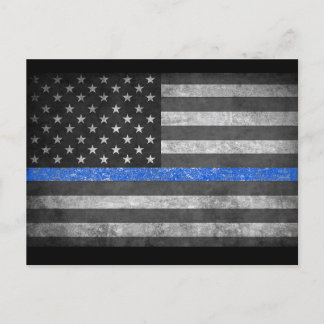Thin Blue Line Holiday Postcard
