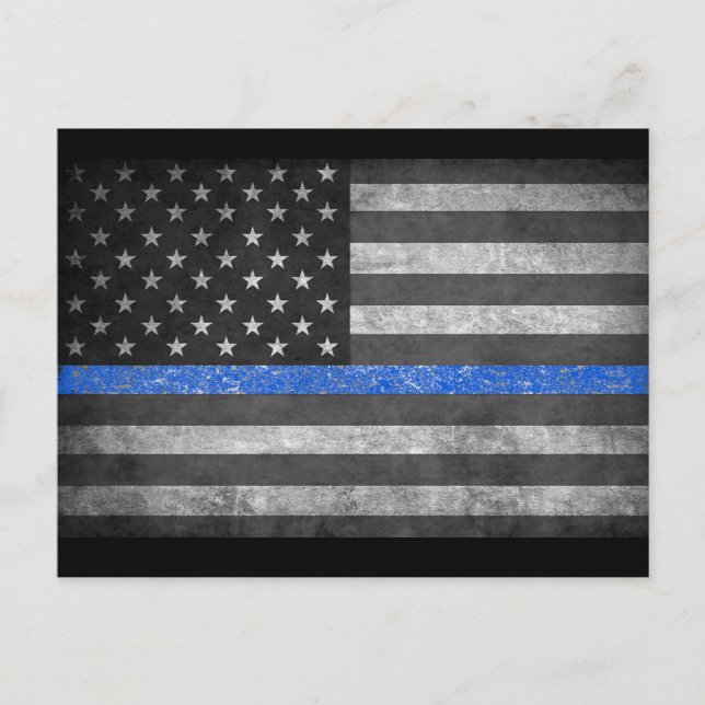 Thin Blue Line  Holiday Postcard (Front)