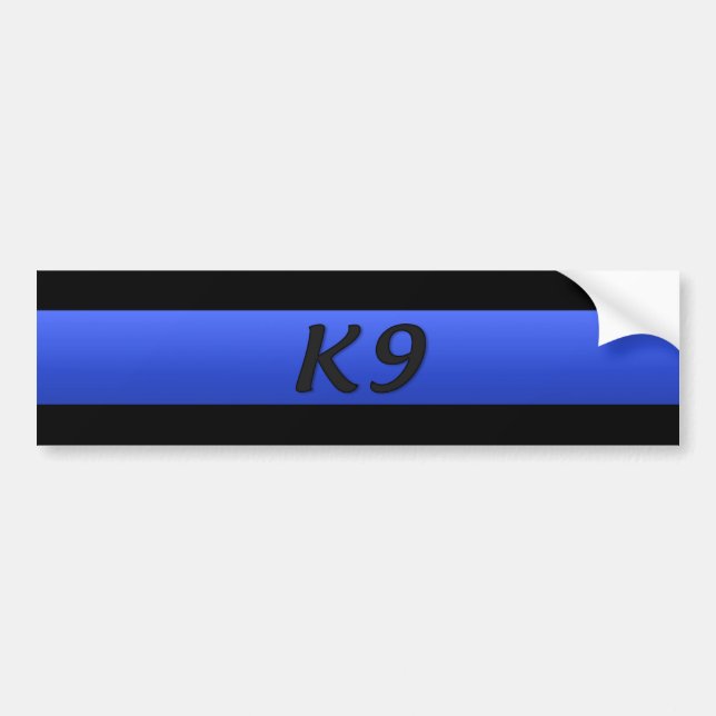 Thin Blue Line & K9 Bumper Sticker (Front)