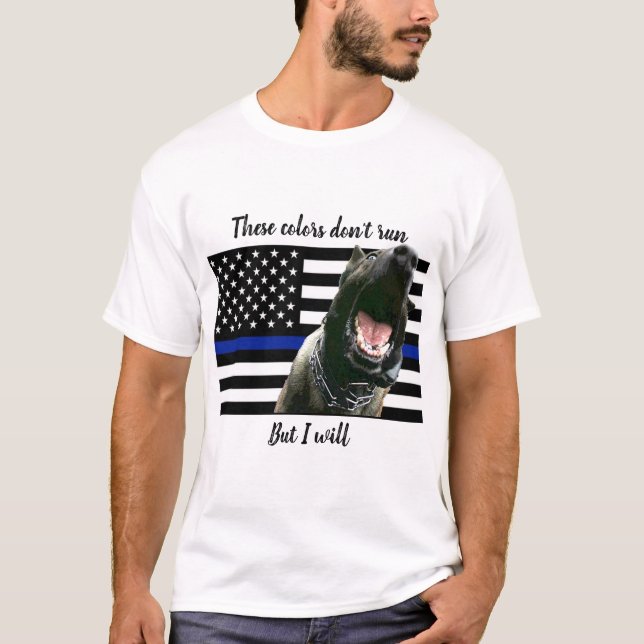 Thin Blue Line -K9 Humor T-Shirt (Front)