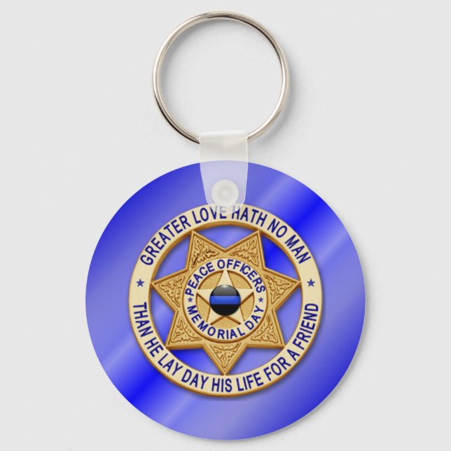 Thin Blue Line Key Ring (Front)
