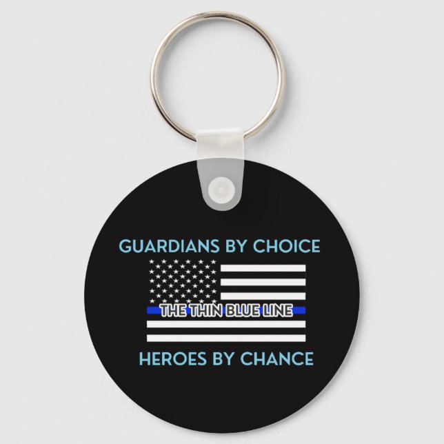 Thin Blue Line Key Ring (Front)