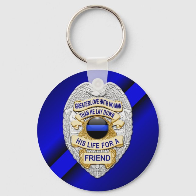 Thin Blue Line Key Ring (Front)