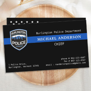 Thin Blue Line Law Enforcement Custom Logo Police  Business Card