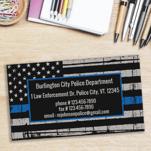 Thin Blue Line Law Enforcement Department Police Business Card
