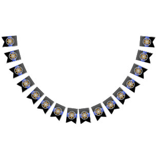 Thin Blue Line Law Enforcement Family Badge Bunting
