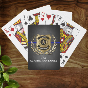 Thin Blue Line Law Enforcement Family Playing Cards
