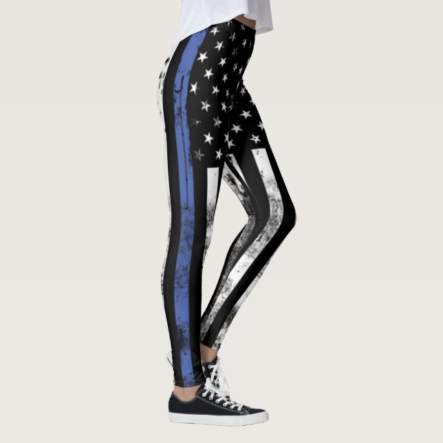 Thin Blue Line Law Enforcement Leggings (Right)