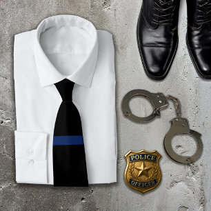 Thin Blue Line Law Enforcement Necktie Tie