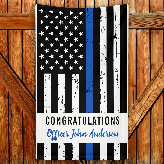 Thin Blue Line Law Enforcement Retirement Police Banner (Creator Uploaded)