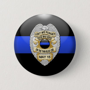 Thin Blue Line & Lest We Forget Badge