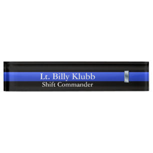 Thin Blue Line - Lieutenant Rank Nameplate