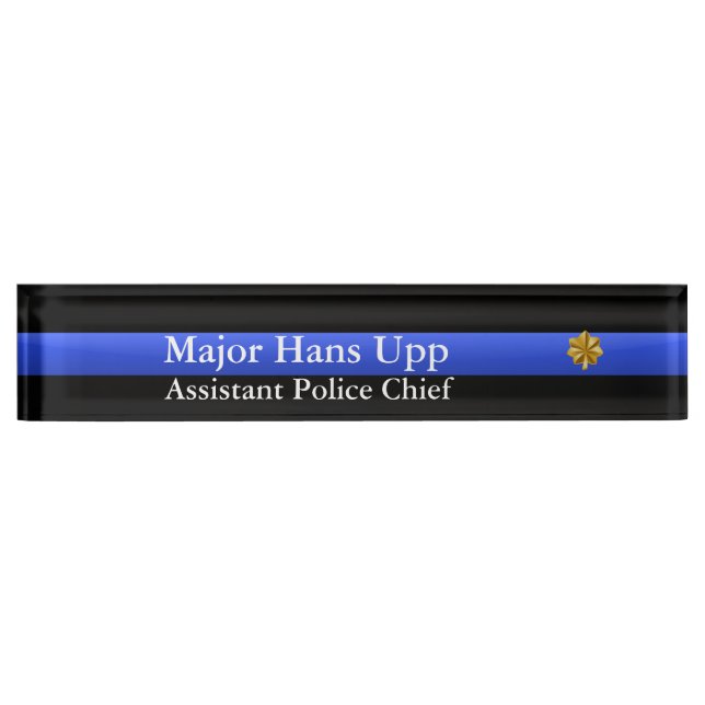 Thin Blue Line - Major Cluster Rank Nameplate (Front)