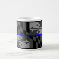 THIN BLUE LINE MARYLAND STATE FLAG COFFEE MUG