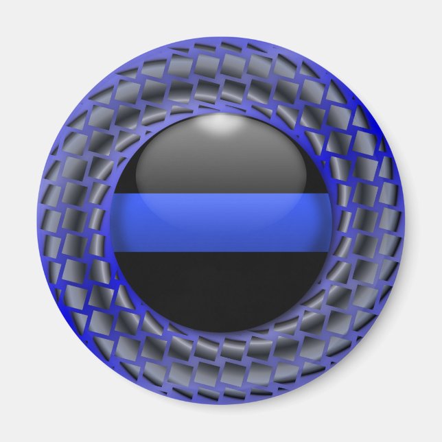 Thin Blue Line Medallion Magnet (Front)