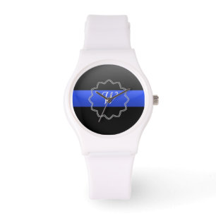 Thin Blue Line - Monogram or Badge Number Watch