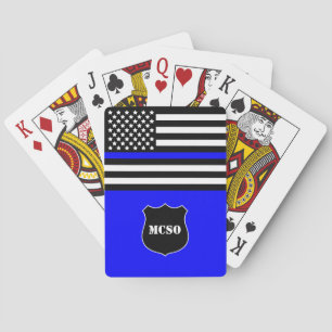 [Thin Blue Line} Monogram Police Officer Playing Cards