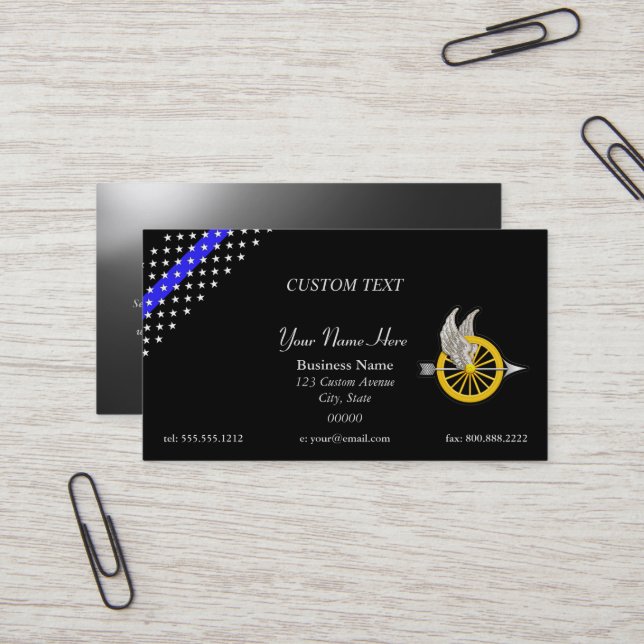 Thin Blue Line Motor Officer Business Card (Front/Back In Situ)